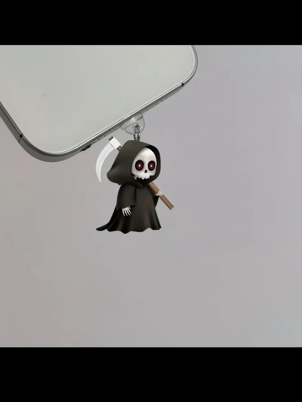 Black Grim Reaper Phone Charm Plug